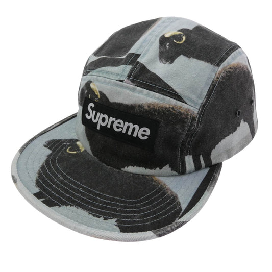 Supreme シュプリーム 25SS × Damien Hirst ダミアン ハースト Camp Cap キャップキャップ 帽子 チャコール系 ライトブルー系 58cm【新古品】【未使用】【中古】