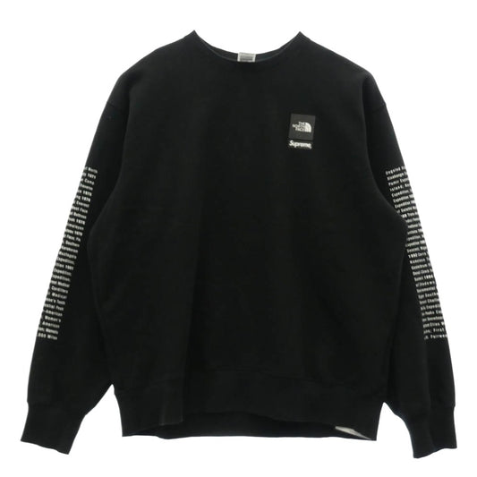 Supreme シュプリーム 24SS NT02411I × The North Face ノースフェイス Crewneck ロゴプリント クルーネック スウェット トレーナー ブラック系 M【中古】
