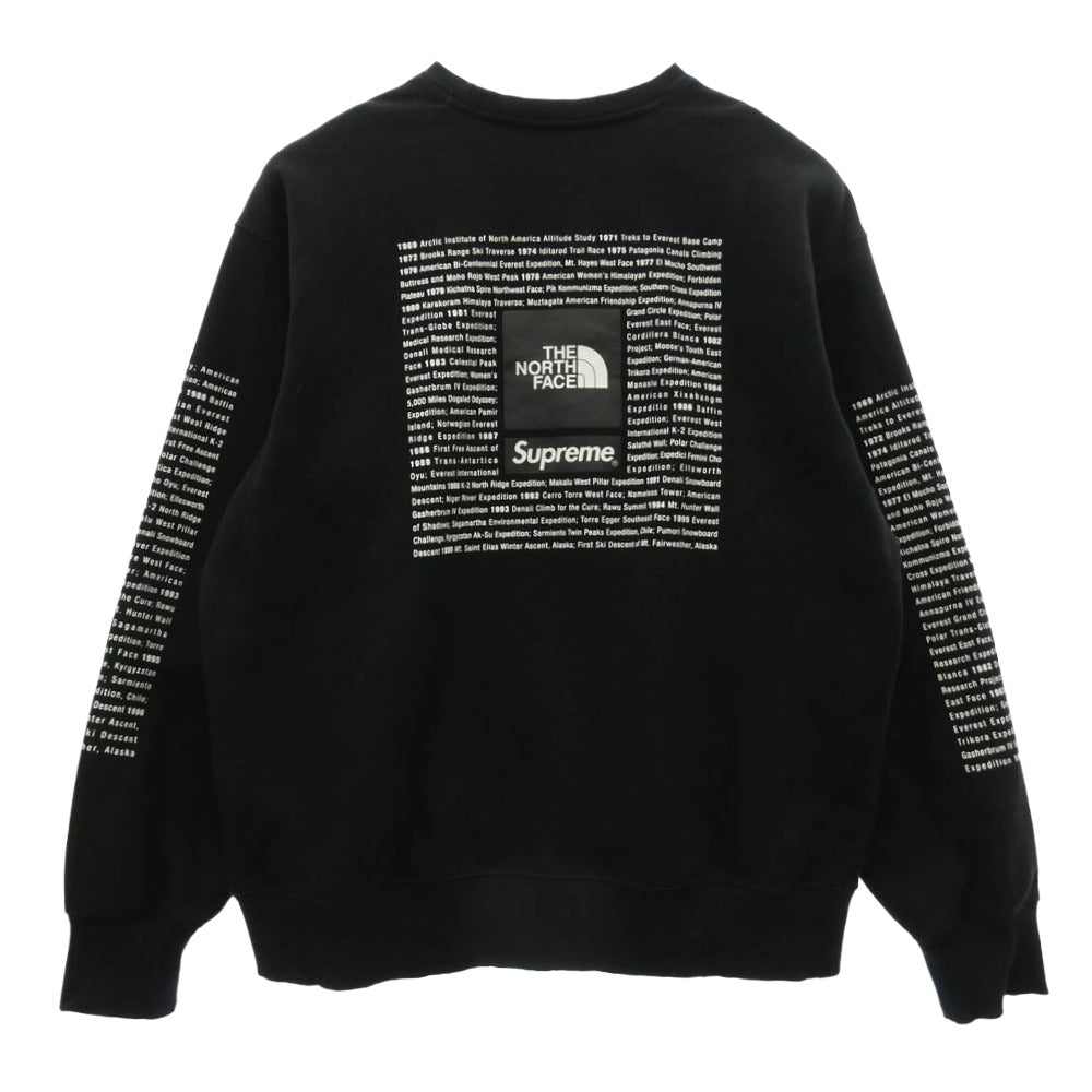 Supreme シュプリーム 24SS NT02411I × The North Face ノースフェイス Crewneck ロゴプリント クルーネック スウェット トレーナー ブラック系 M【中古】