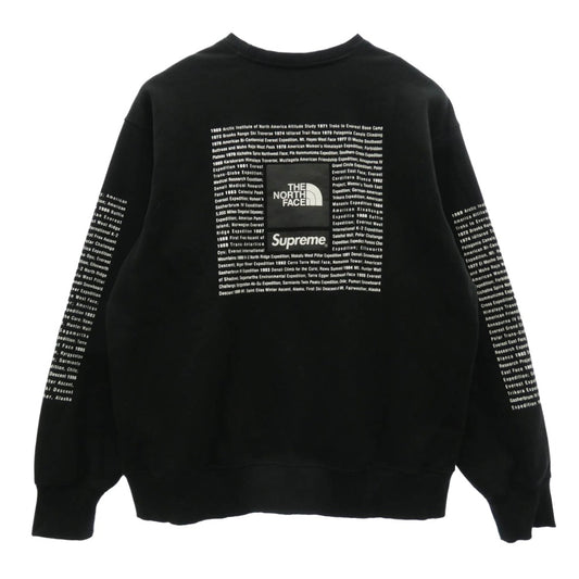 Supreme シュプリーム 24SS NT02411I × The North Face ノースフェイス Crewneck ロゴプリント クルーネック スウェット トレーナー ブラック系 M【中古】