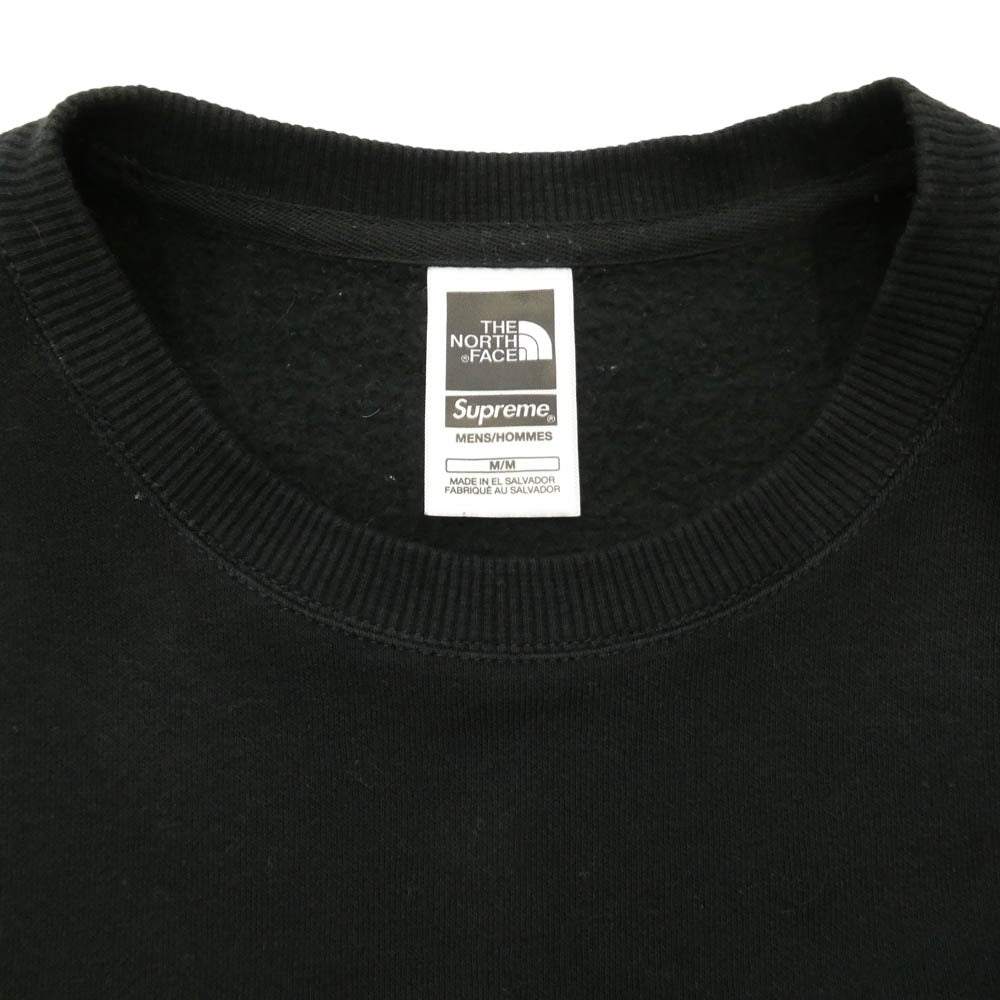 Supreme シュプリーム 24SS NT02411I × The North Face ノースフェイス Crewneck ロゴプリント クルーネック スウェット トレーナー ブラック系 M【中古】
