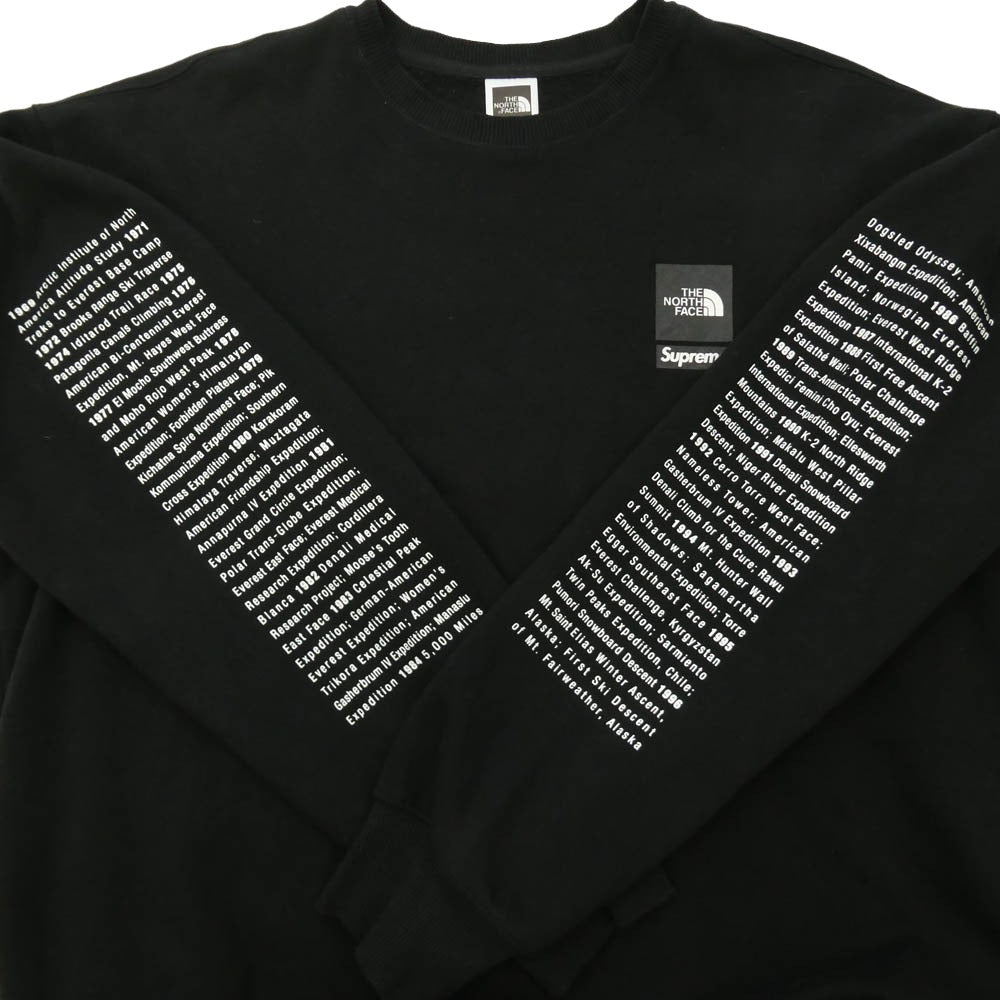 Supreme シュプリーム 24SS NT02411I × The North Face ノースフェイス Crewneck ロゴプリント クルーネック スウェット トレーナー ブラック系 M【中古】