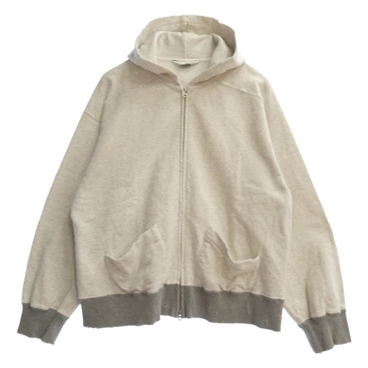 ANCELLM アンセルム 25SS ANC-CT89 ZIPUP HOODIE ダメージ加工 ジップアップパーカー グレー系 2【中古】
