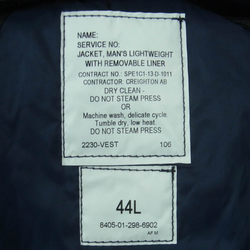 ヴィンテージ DEFENSE LOGISTICS AGENCY 米軍実物 USAF アメリカ空軍 ライトウェイト ジャケット ライナー付き ネイビー系 44L【中古】