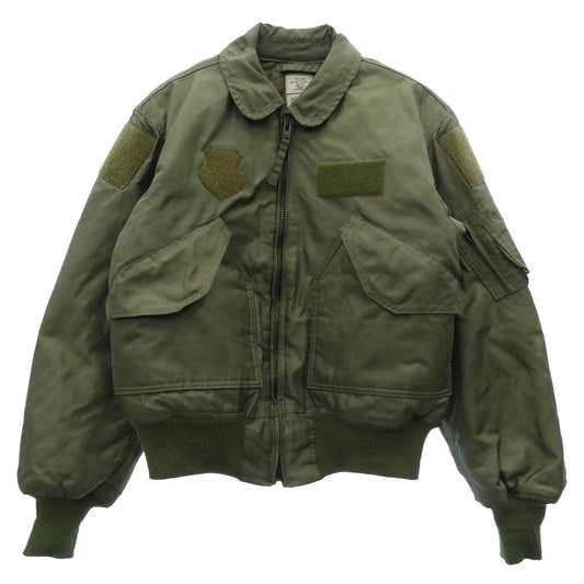 ヴィンテージ SP0100-03-D-4128 00s 03年製 US ARMY 米軍実物 CWU-45/P フライト ジャケット VALLEY APPAREL社 モスグリーン系 M【中古】