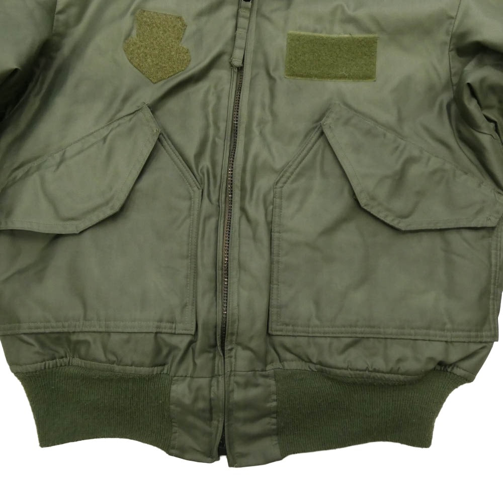 ヴィンテージ SP0100-03-D-4128 00s 03年製 US ARMY 米軍実物 CWU-45/P フライト ジャケット VALLEY APPAREL社 モスグリーン系 M【中古】