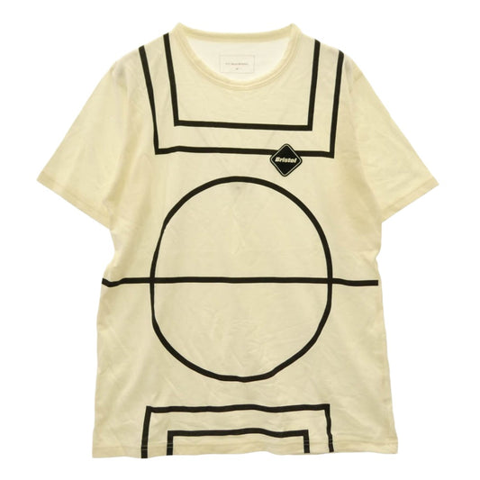 F.C.R.B. エフシーアールビー FCRB-15007 プリント ラバーロゴ 半袖 Tシャツ オフホワイト系 M【中古】