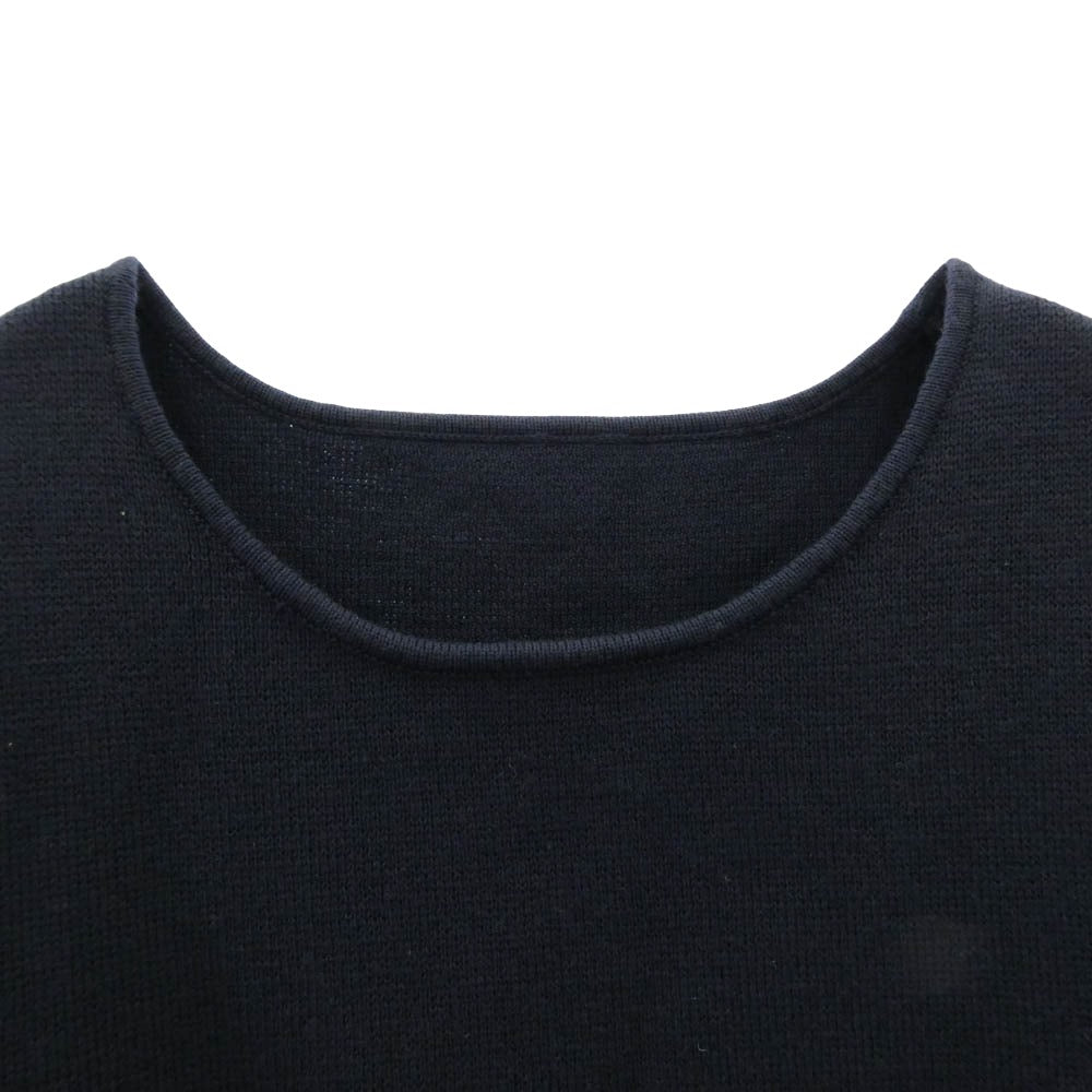 uniform experiment ユニフォームエクスペリメント 15SS 袖 柄切替 クルーネック 長袖 ニット ネイビー系 2【中古】