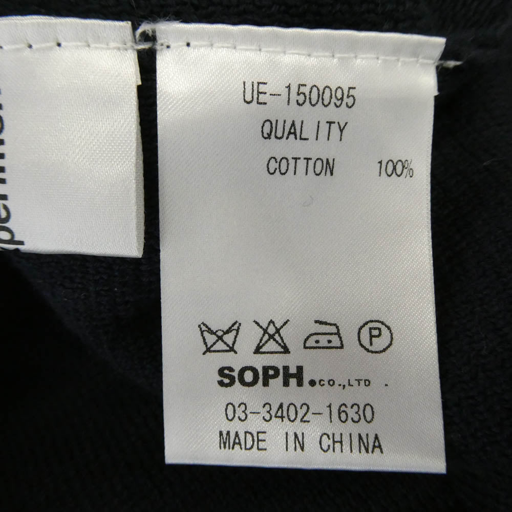 uniform experiment ユニフォームエクスペリメント 15SS 袖 柄切替 クルーネック 長袖 ニット ネイビー系 2【中古】