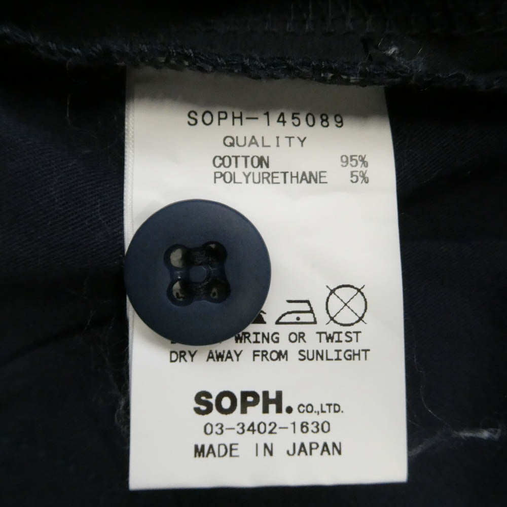 SOPHNET. ソフネット 14AW SOPH-145089 ANKLE CUT PANT シンチバック アンクル カット テーパード パンツ ネイビー系 L【中古】