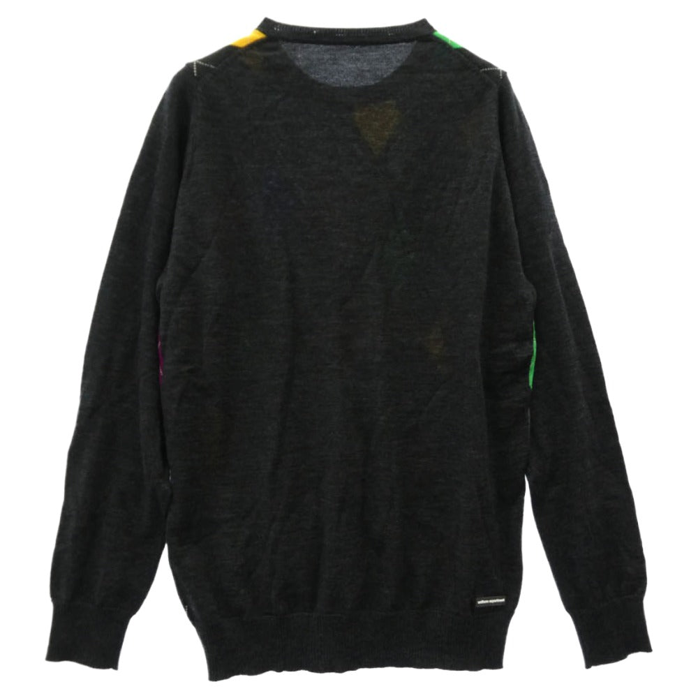 uniform experiment ユニフォームエクスペリメント UE-091071 ウール アーガイル クルーネック セーター ニット マルチカラー系 3【中古】