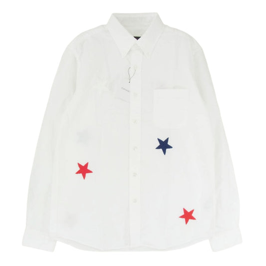 SOPHNET. ソフネット 17SS SOPH-170068 STAR EMBROIDERY B.D SHIRT スター 刺繍 ボタンダウン 長袖 シャツ ホワイト系 M【美品】【中古】