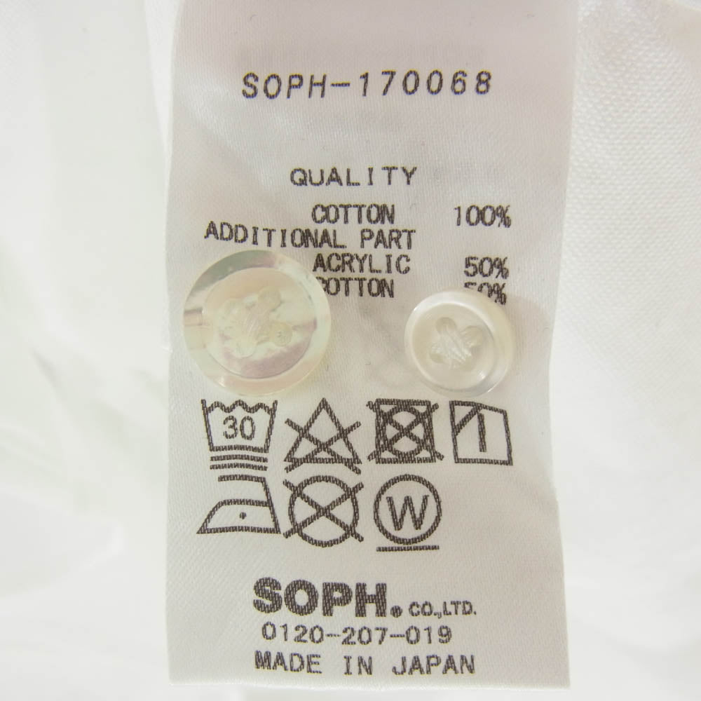SOPHNET. ソフネット 17SS SOPH-170068 STAR EMBROIDERY B.D SHIRT スター 刺繍 ボタンダウン 長袖 シャツ ホワイト系 M【美品】【中古】