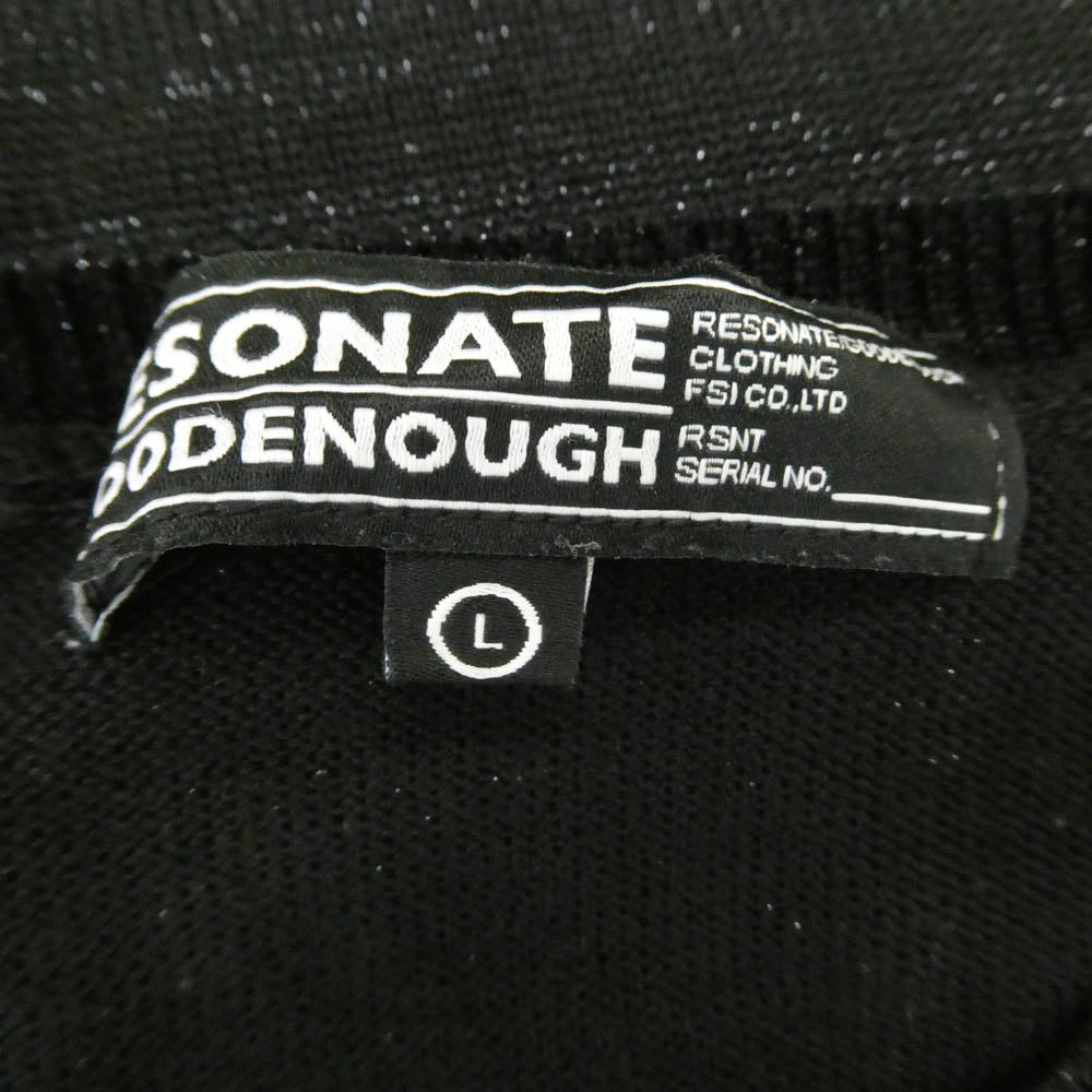 GOODENOUGH グッドイナフ RK-0704 RESONATE GOOD ENOUGH リゾネイトグッドイナフ ラメ加工 クルーネック 長袖 セーター ニット ブラック系 L【中古】