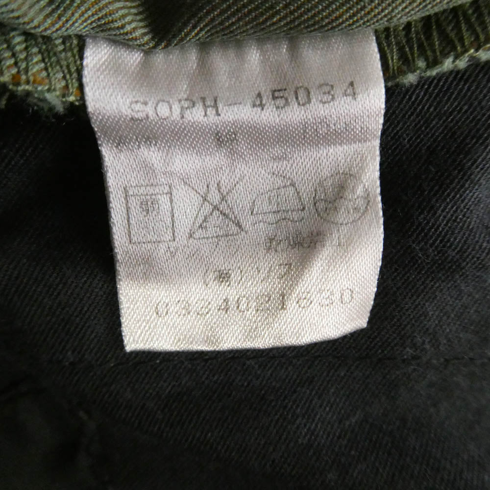 SOPHNET. ソフネット SOPH-45034 玉虫色 ririジップ 裾ジップ カーゴパンツ グリーン系 M【中古】