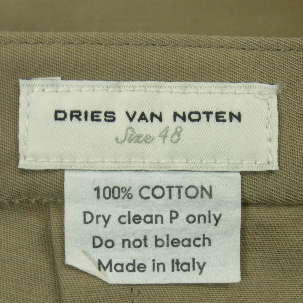 DRIES VAN NOTEN ドリスヴァンノッテン 3351-1749 POEM 8043 ライカ期 コットン トラウザー パンツ ベージュ系 48【中古】