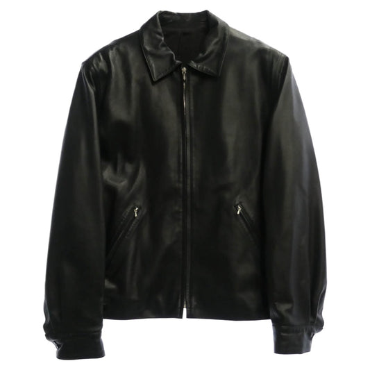 agnes b. アニエスベー homme オム ririジップ レザー ドリズラー ジャケット ブルゾン ブラック系 1【中古】