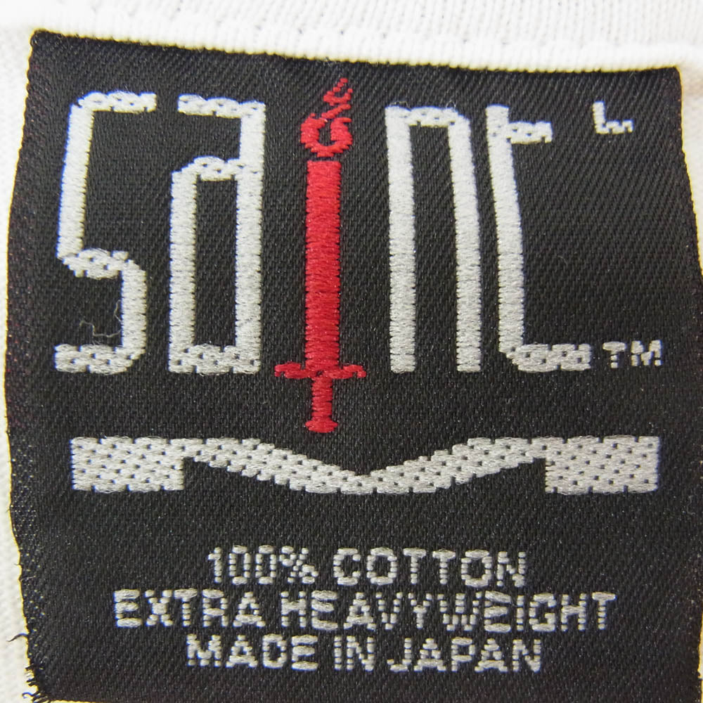 SAINT MICHAEL セントマイケル 23AW SM-A23-0000-C25 × Disney DSNY SS TEE MAD HATTER アリスインワンダーランド プリント コットン Tシャツ ホワイト系 L【中古】