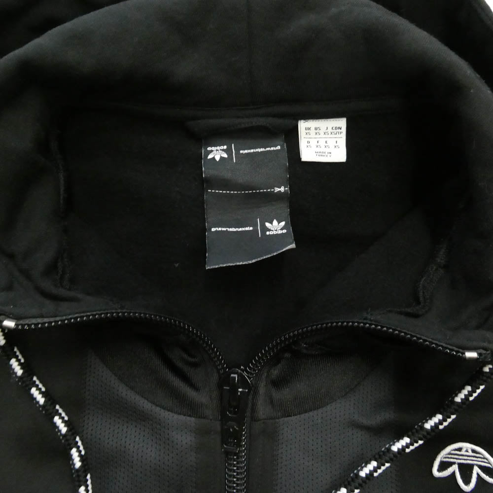 Alexander Wang アレキサンダーワン 19SS × Adidas Wangbody hood レイヤード ジップアップ パーカー フーディー ブラック系 XS【中古】