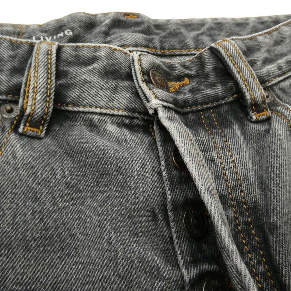 DIESEL ディーゼル A06925007F6 Relaxed Jeans ローウエスト 1996 D-Sire ワイド ストレート ジーンズ ダメージ加工 バギーデニムパンツ グレー系【中古】