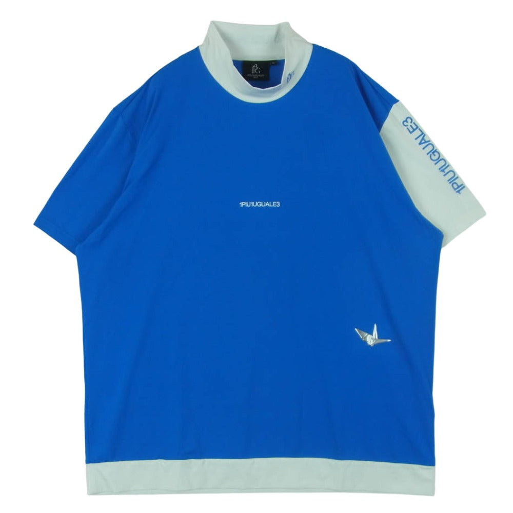 1piu1uguale3 ウノピュウノウグァーレトレ GDT011 POE417 ADP GOLF ゴルフ S/S MOCK NECK モックネック スモールロゴ 半袖 Tシャツ カットソー ブルー系 ホワイト系 XL VI 6【中古】
