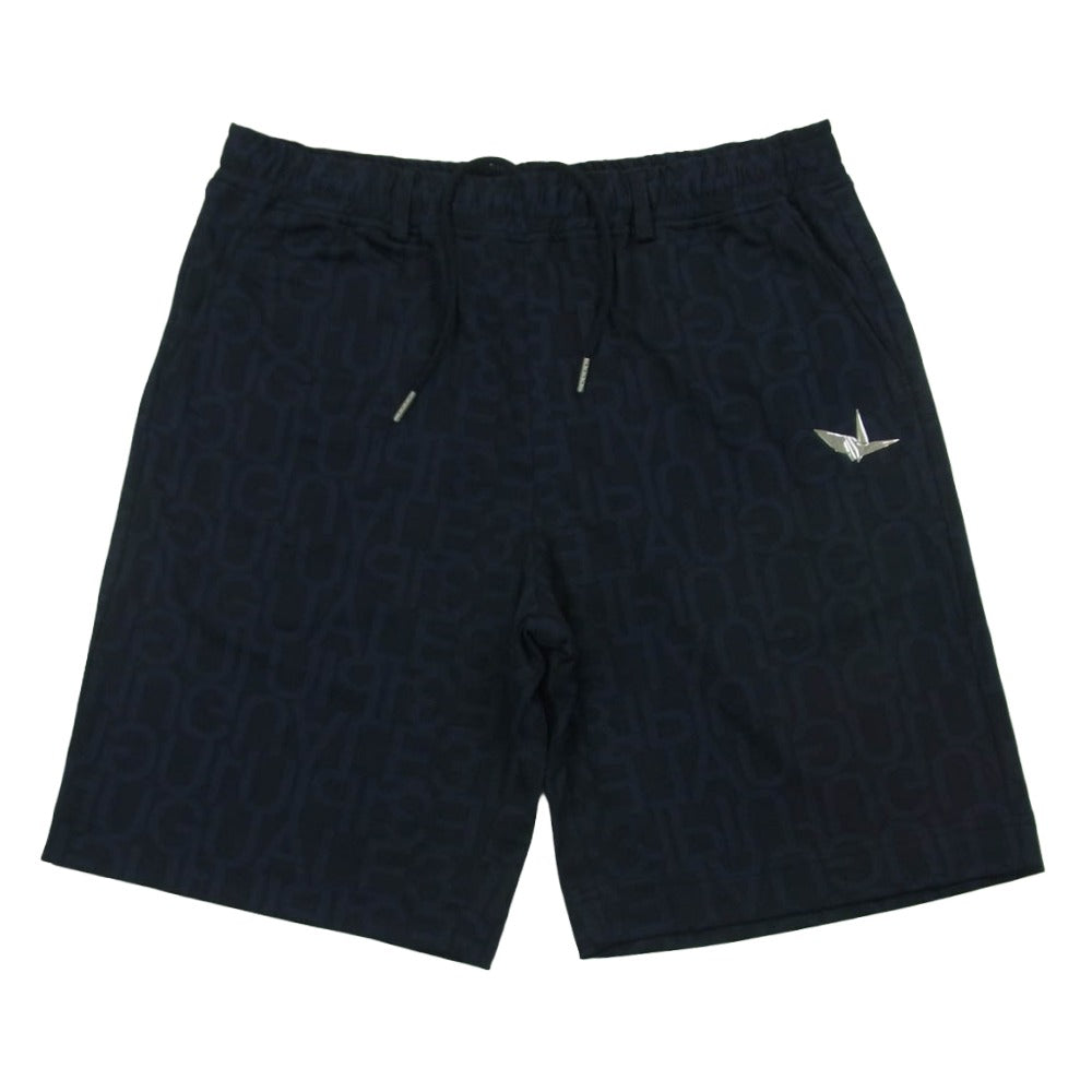1piu1uguale3 ウノピュウノウグァーレトレ GRP135 POE476 SHORT PANTS ロゴ総柄 ショーツ ショート パンツ ハーフパンツ ダークネイビー系 XL VI 6【中古】