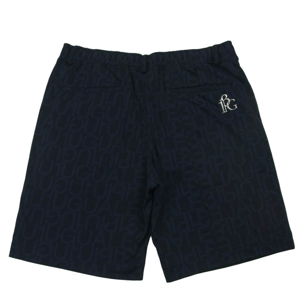 1piu1uguale3 ウノピュウノウグァーレトレ GRP135 POE476 SHORT PANTS ロゴ総柄 ショーツ ショート パンツ ハーフパンツ ダークネイビー系 XL VI 6【中古】