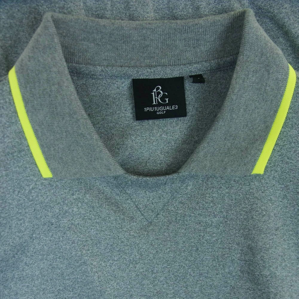 1piu1uguale3 ウノピュウノウグァーレトレ GRT223 POE490 S/S POLO SPORTS BORDER ボーダー 半袖 ポロシャツ グレー系 イエロー系 ホワイト系 L V 5【中古】
