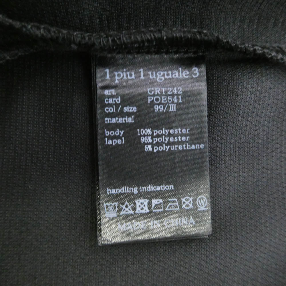 1piu1uguale3 ウノピュウノウグァーレトレ GRT242 POE541 バイカラー 半袖 ポロシャツ ブラック系 S 3【中古】