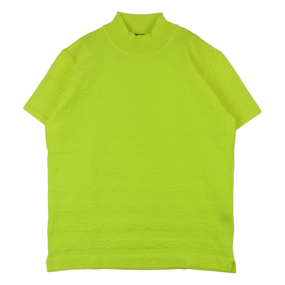 1piu1uguale3 ウノピュウノウグァーレトレ GRK045 POE425 戸賀敬城 ニット モックネック Tシャツ カットソー 半袖 イエロー系 L V 5【中古】