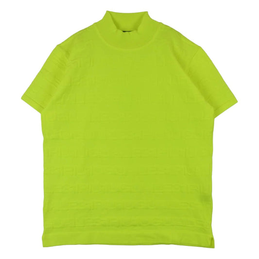 1piu1uguale3 ウノピュウノウグァーレトレ GRK045 POE425 戸賀敬城 ニット モックネック Tシャツ カットソー 半袖 イエロー系 L V 5【中古】