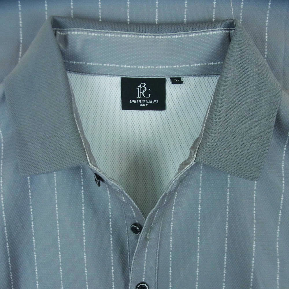 1piu1uguale3 ウノピュウノウグァーレトレ GRT202 POE454 GOLF PRODUCE BY PANZETTA GIROLAMO S/S POLO ストライプ 半袖 ポロシャツ グレー系 XL VI 6【中古】 1piu1uguale3 ウノピュウノウグァーレトレ GRT202 POE454 GOLF PRODUCE