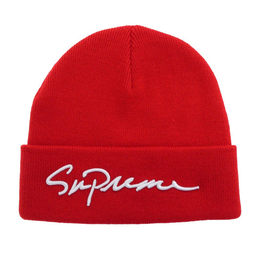 Supreme シュプリーム 18AW Classic Script Beanie LOGO クラシック スクリプト ビーニー レッド系【中古】