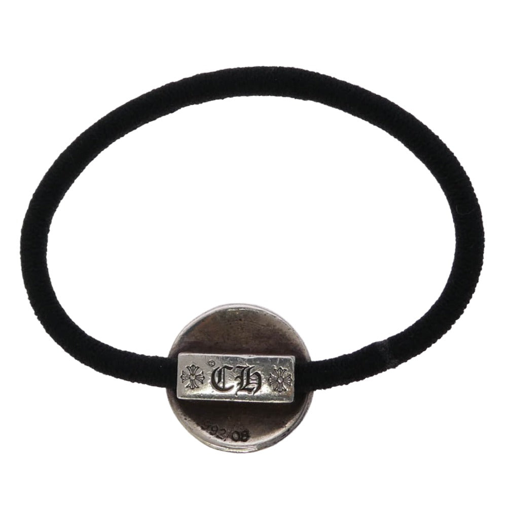 CHROME HEARTS クロムハーツ（原本無） HAIRBAND スターボタン ヘアゴム コンチョ ブラック系 シルバー系【中古】