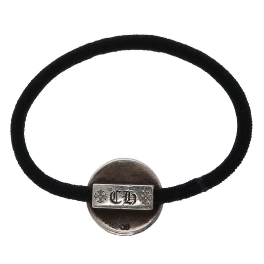 CHROME HEARTS クロムハーツ（原本無） HAIRBAND スターボタン ヘアゴム コンチョ ブラック系 シルバー系【中古】