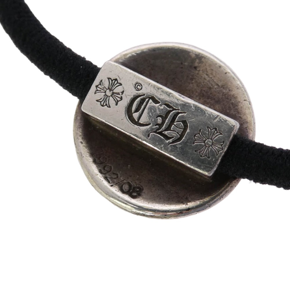 CHROME HEARTS クロムハーツ（原本無） HAIRBAND スターボタン ヘアゴム コンチョ ブラック系 シルバー系【中古】