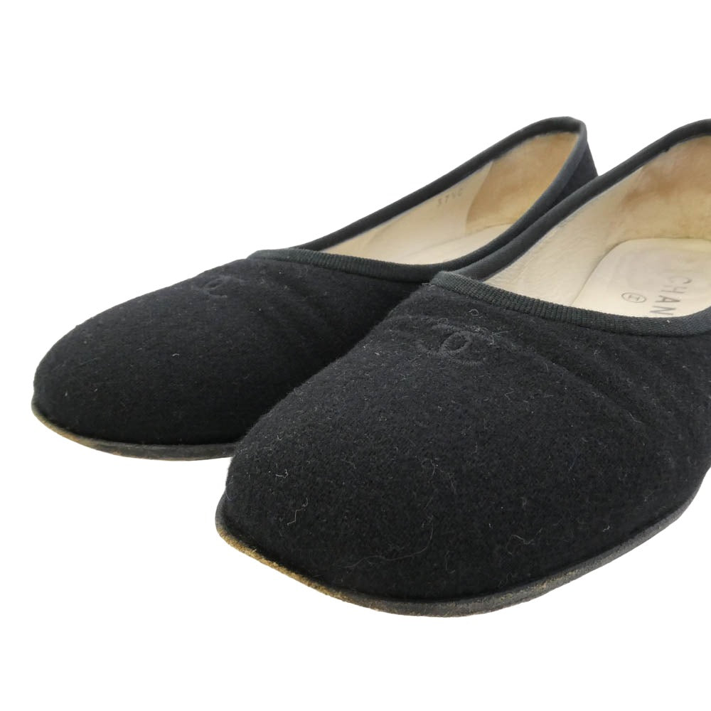 CHANEL シャネル ココマーク イージー パンプス ブラック系 37.5【中古】