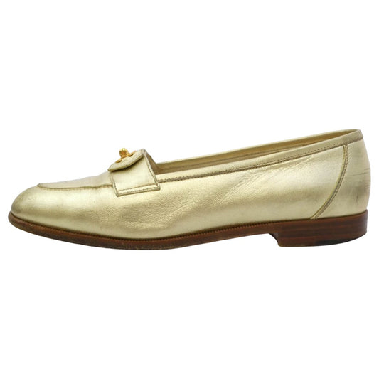 CHANEL シャネル ココマーク ゴールド パンプス ゴールド系 38.5【中古】