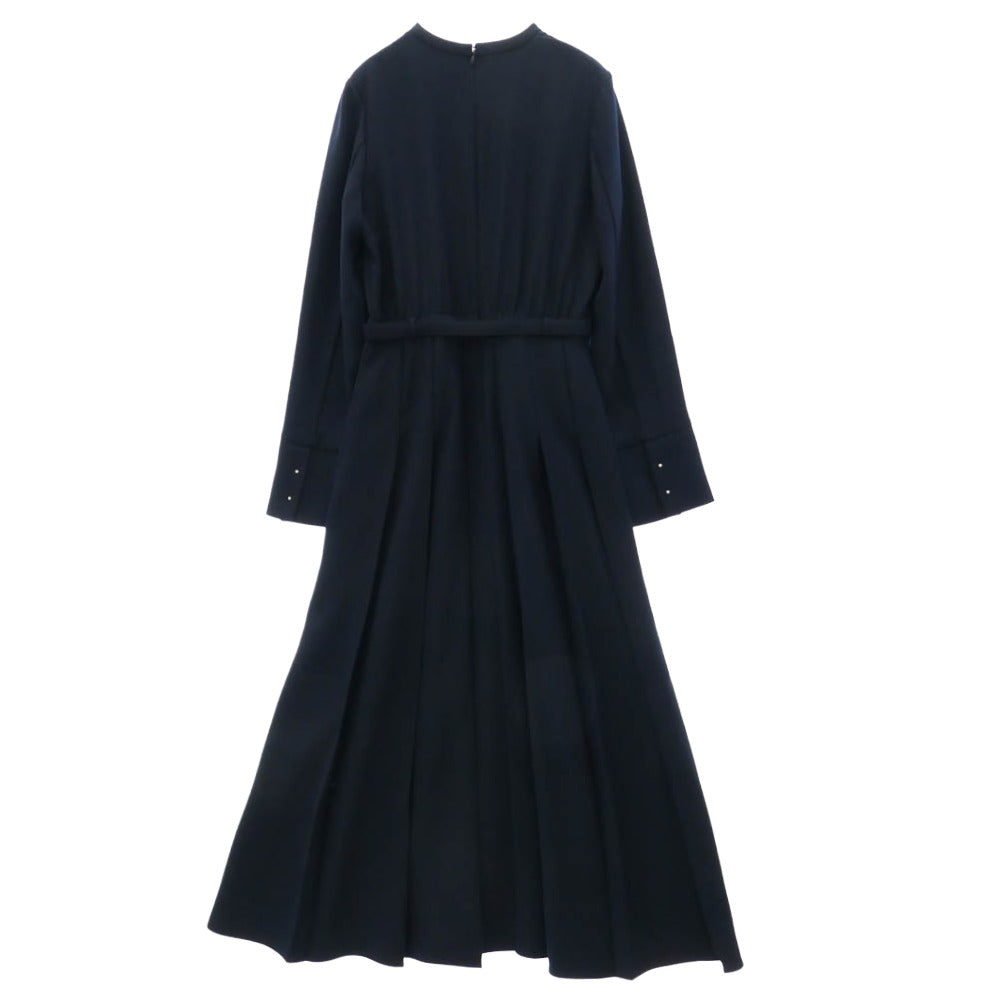 アニュアンス 1525130029-0 ダブルサテンノーカラータックワンピース ネイビー系 M【中古】