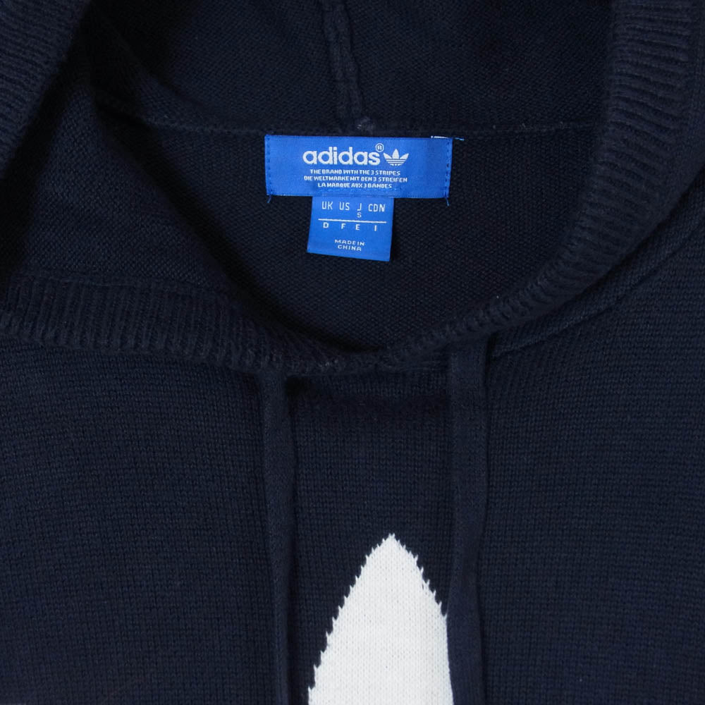 adidas アディダス B38549 ニット プルオーバー パーカー フーディー ネイビー系 S【中古】