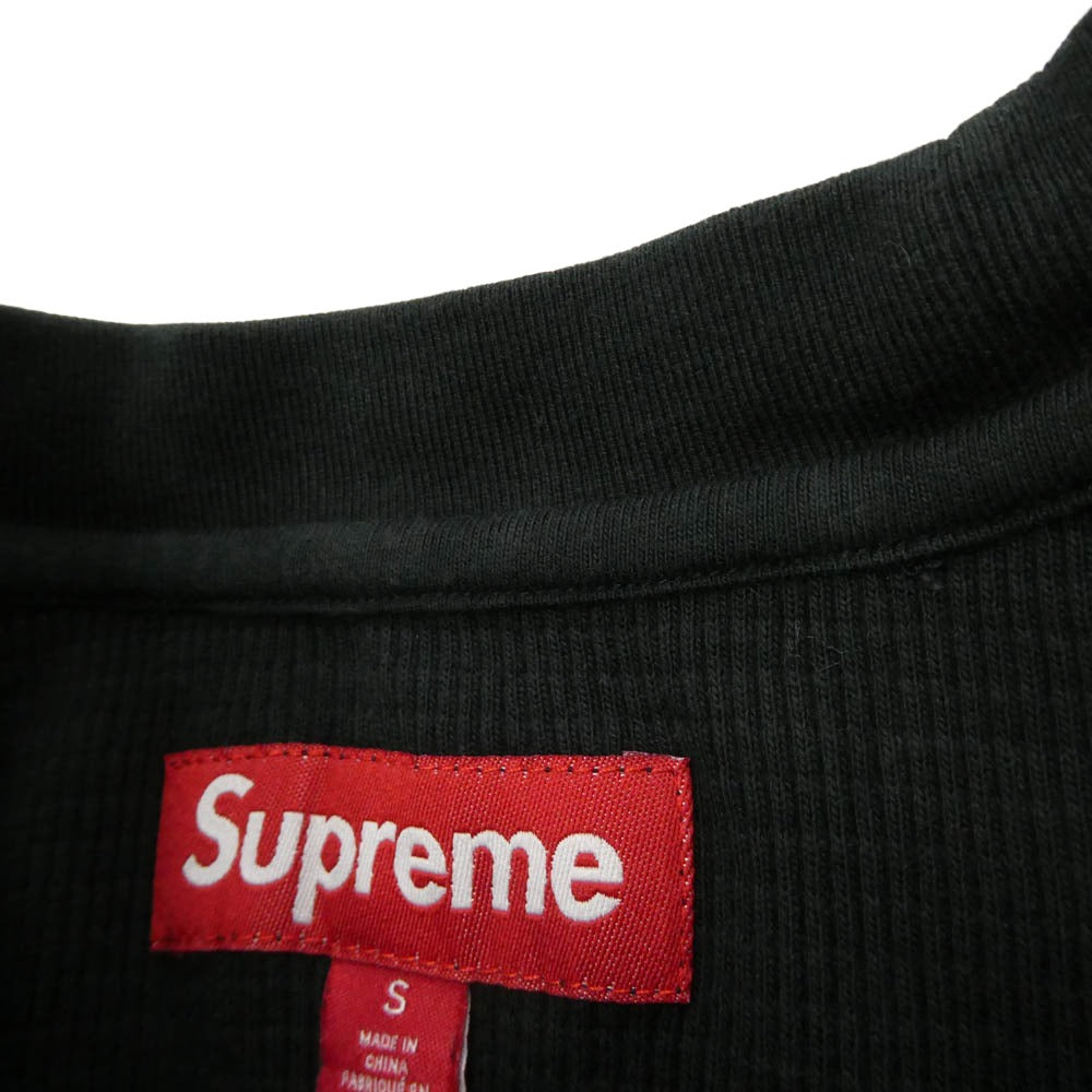 Supreme シュプリーム 24AW Stencil Thermal S/S Top バックロゴ ステンシル サーマル 半袖 Tシャツ カットソー ブラック系 S【中古】