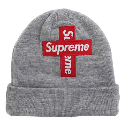 Supreme シュプリーム Cross Box Logo Beanie クロスボックスロゴ ビーニー ニット帽 グレー系【中古】
