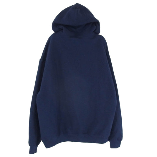 WACKO MARIA ワコマリア BASQUIAT-WM-SS06 JEAN-MICHEL BASQUIAT PULLOVER HOODED SWEAT SHIRT バスキア プリント プルオーバー パーカー フーディー ネイビー系 L【中古】
