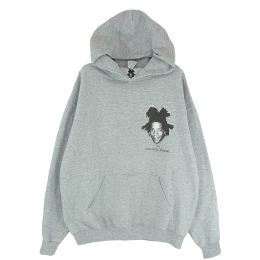 WACKO MARIA ワコマリア BASQUIAT-WM-SS06 JEAN-MICHEL BASQUIAT PULLOVER HOODED SWEAT SHIRT バスキア プリント プルオーバー パーカー フーディー グレー系 L【中古】