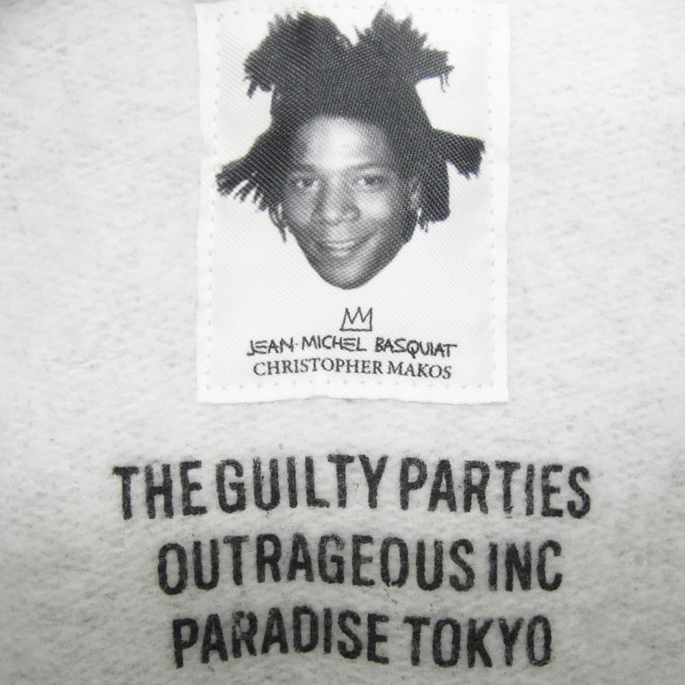 WACKO MARIA ワコマリア BASQUIAT-WM-SS06 JEAN-MICHEL BASQUIAT PULLOVER HOODED SWEAT SHIRT バスキア プリント プルオーバー パーカー フーディー グレー系 L【中古】