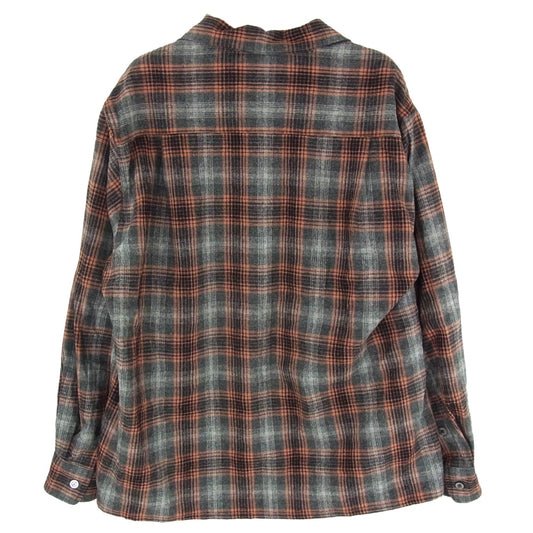 WACKO MARIA ワコマリア PENDLETON ペンドルトン 25AW 25FW-WMS-PE02 × PENDLETON ペンドルトン WOOL OMBRE CHECK OPEN COLLAR SHIRT TYPE-2 GRAY-ORANGE ウール オンブレ チェック オープン カラーシャツ オレンジ系 S【中古】