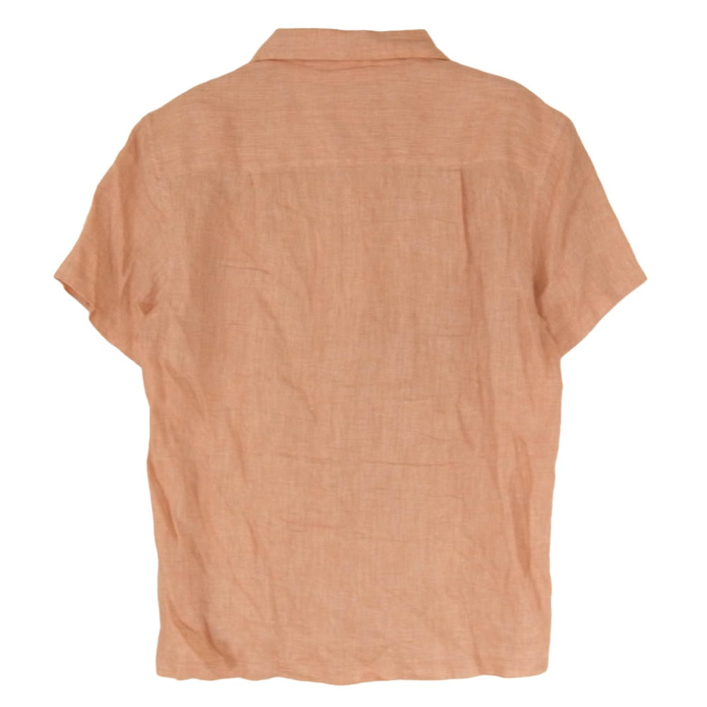 Paul Smith ポール・スミス リネン オープンカラー 開襟 半袖 シャツ オレンジ系 M【中古】