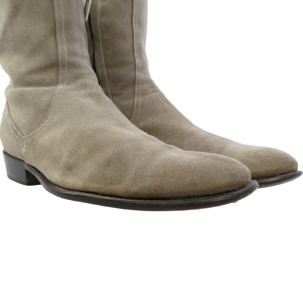DIOR HOMME ディオールオム 10AW クリス期 スエード サイドジップ ブーツ グレー系 43【中古】