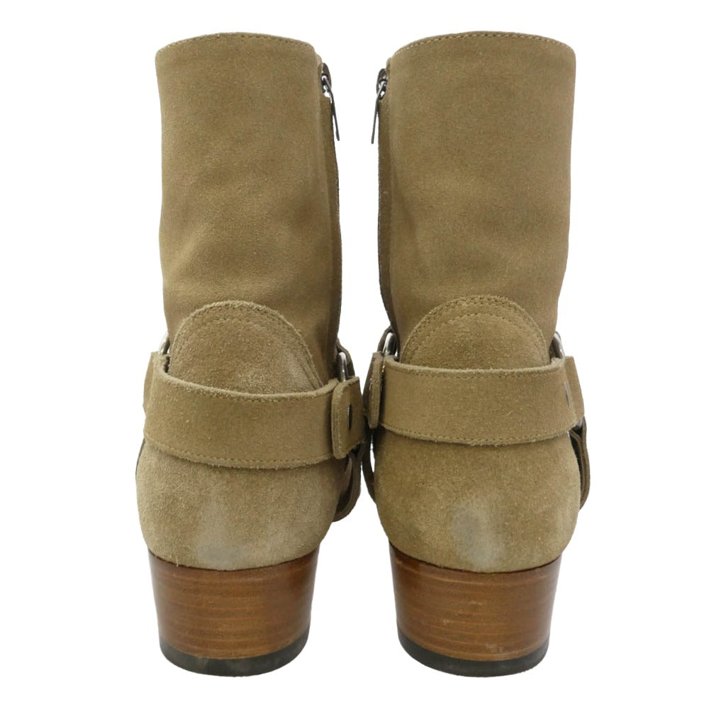 SAINT LAURENT サンローラン 496880 D5X00 ワイアット ハーネス スエード ブーツ ベージュ系 43.5【中古】