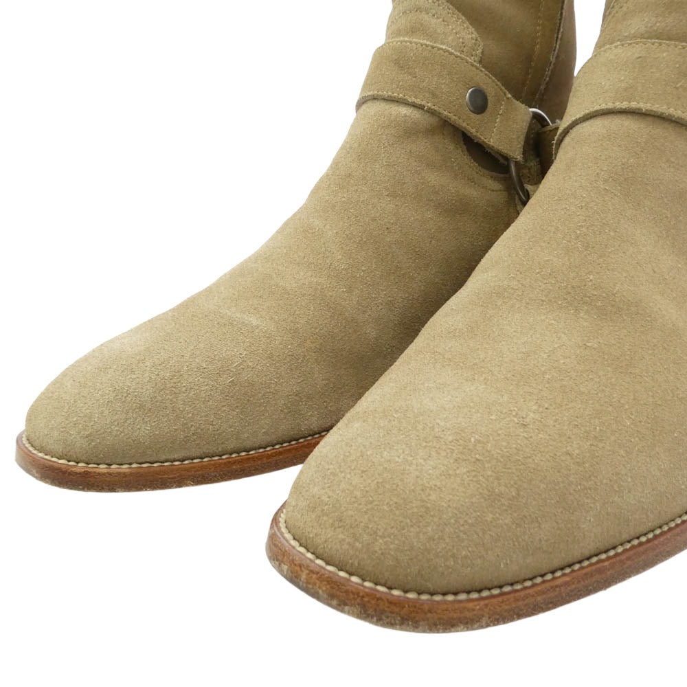 SAINT LAURENT サンローラン 496880 D5X00 ワイアット ハーネス スエード ブーツ ベージュ系 43.5【中古】